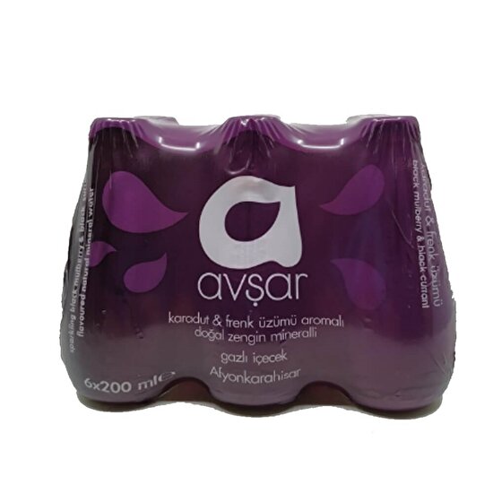 Avşar Karadut&Frenk Üzümü Aromalı Gazlı İçecek 200 ml 6lı