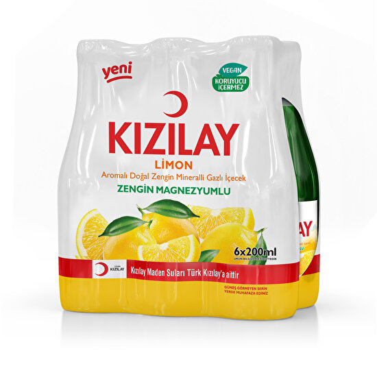 Kızılay Limon Aromalı Doğal Maden Suyu 200 ml 6lı