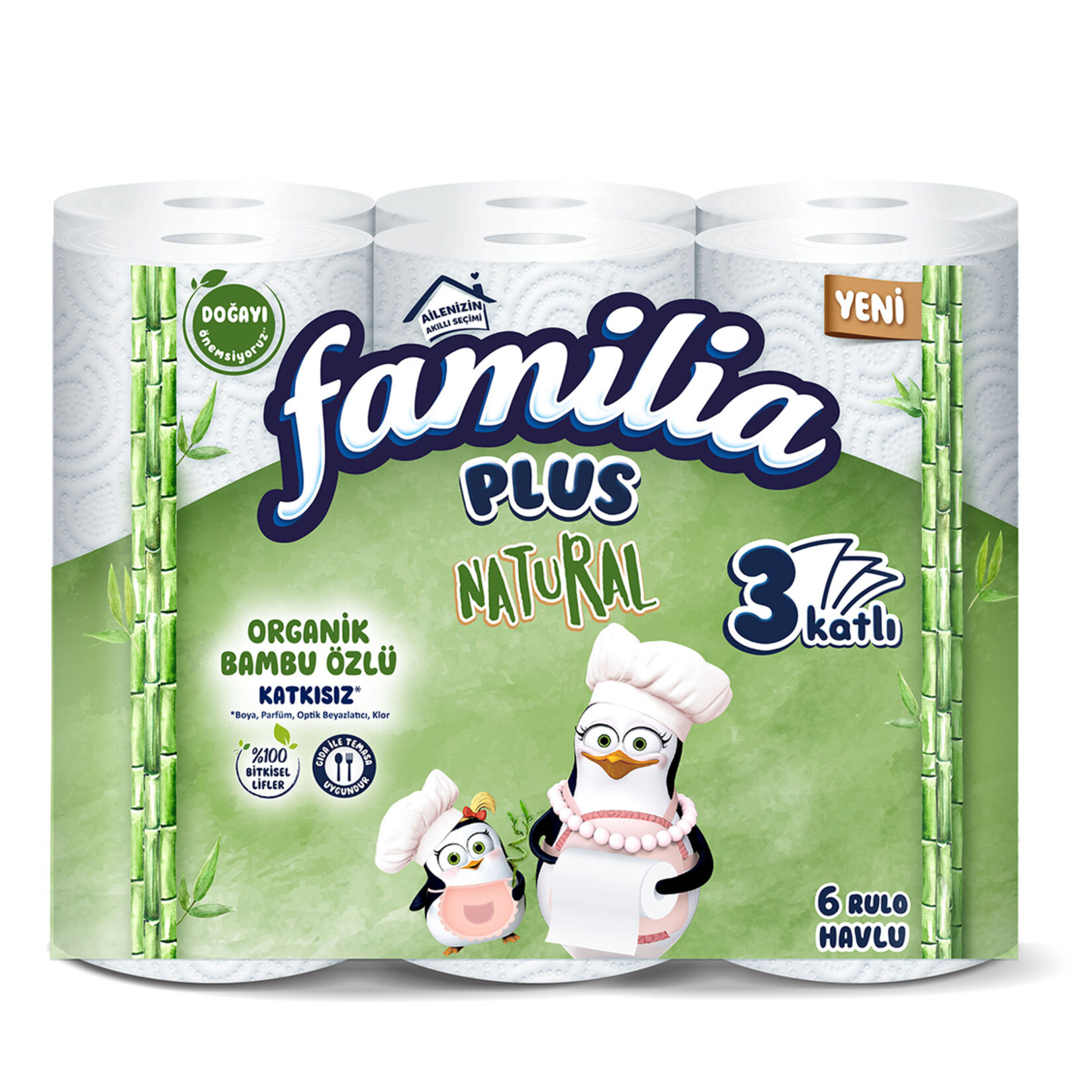 Familia Plus Natural Havlu 6lı