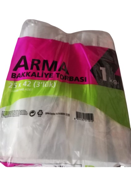 3lük 25 x 42 Arma Naksan Şeffaf Bakkaliye Torbası Poşeti