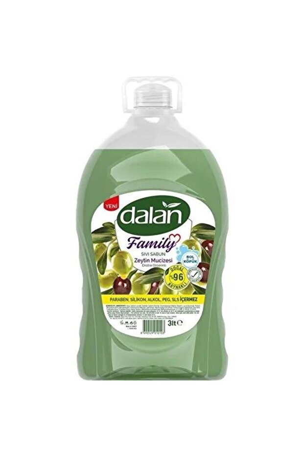 Dalan Sıvı Sabun 3 L. Zeytin Mucizesi Paraben, Silikon, Alkol, Peg, Sls Içermez